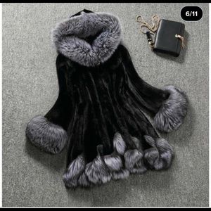 Black Faux Fur Hooded Coat